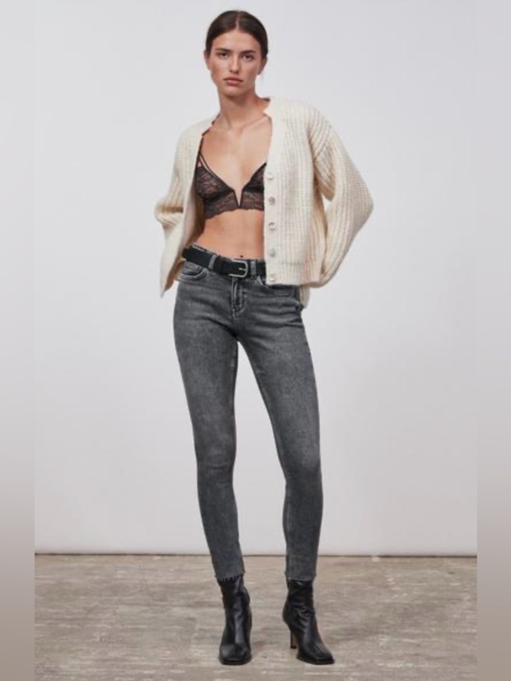 THE ‘80S SKINNY JEANS- Zara, Washed Black/Gray Skinny Jeans - punk, grunge